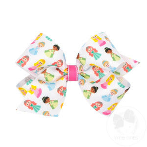 Medium Princess and Dance-Inspired Printed Grosgrain Hair Bow