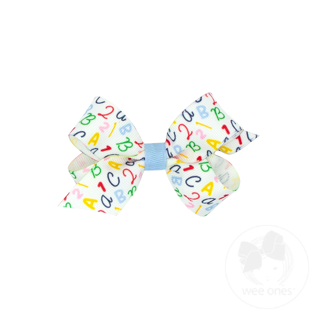 Mini ABC's School-themed Printed Grosgrain Hair Bow