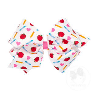 King ABC's School-themed Printed Grosgrain Hair Bow