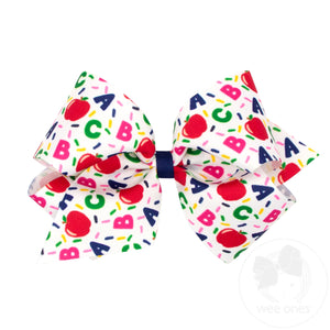 King ABC's School-themed Printed Grosgrain Hair Bow