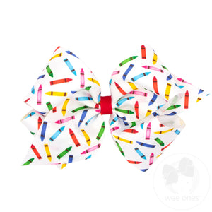 King ABC's School-themed Printed Grosgrain Hair Bow