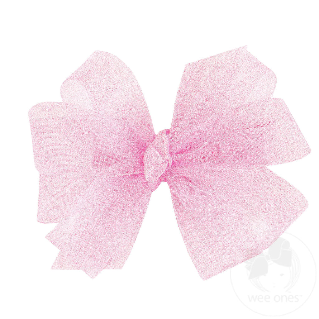 Tiny Classic Organza Girls Double Hair Bow
