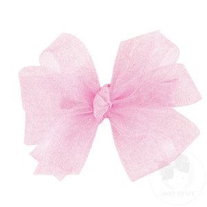 Tiny Classic Organza Girls Double Hair Bow