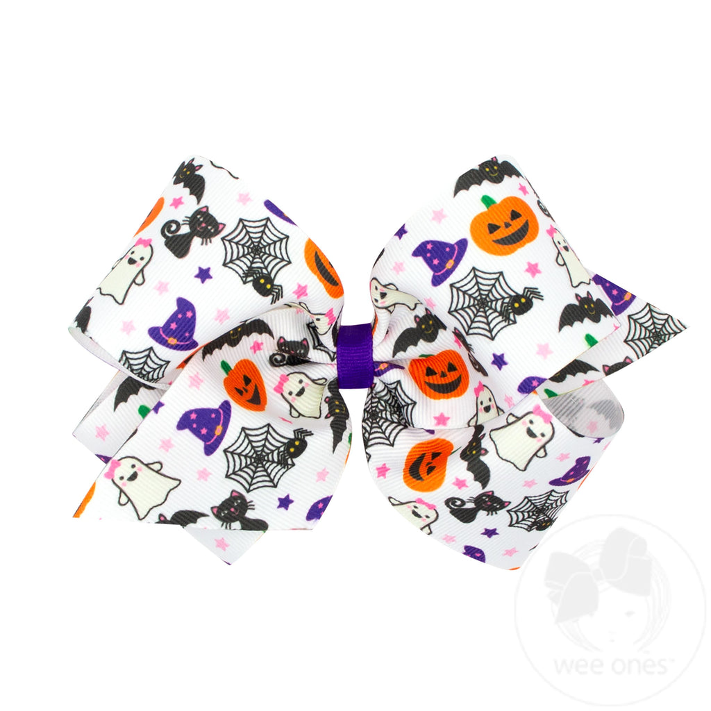 King Halloween-themed Characters Printed Grosgrain Hair Bow