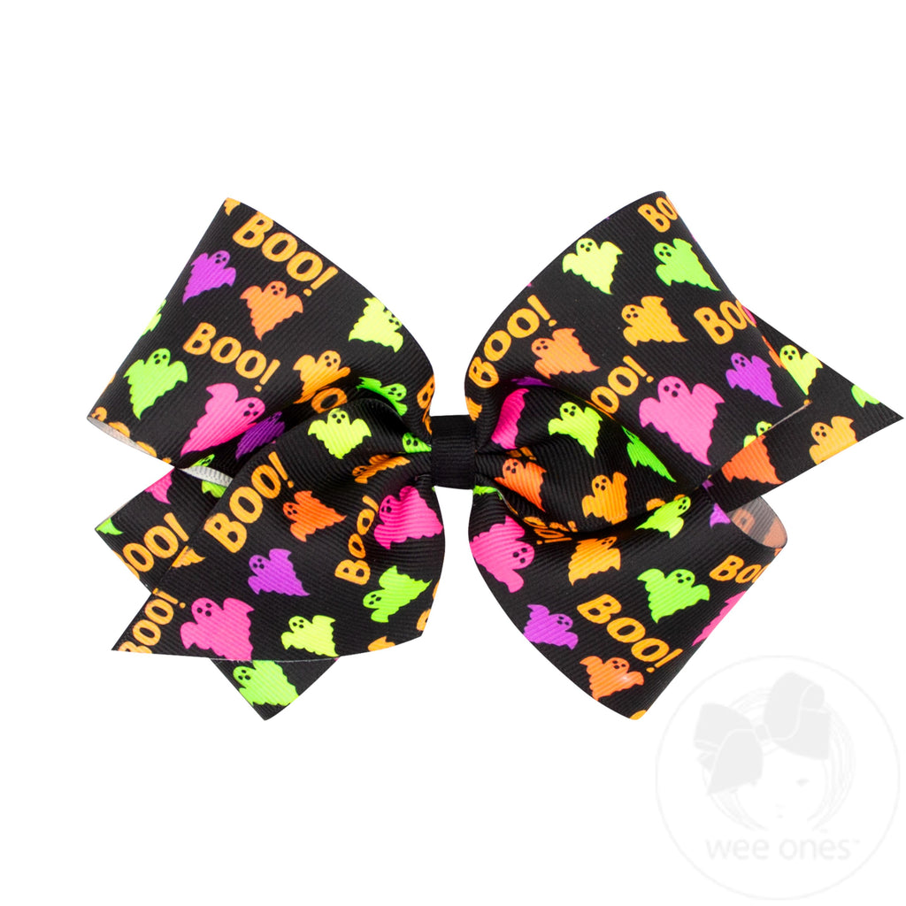 King Halloween-themed Printed Grosgrain Hair Bow