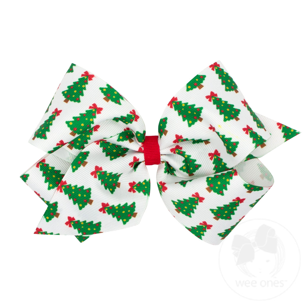 King Holiday-themed Christmas Lights Grosgrain Hair Bow