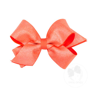Medium Mirror Dot and Grosgrain Overlay Hair Bow