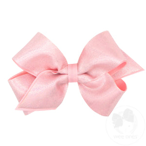 Medium Mirror Dot and Grosgrain Overlay Hair Bow