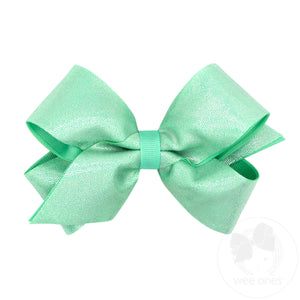 Medium Mirror Dot and Grosgrain Overlay Hair Bow