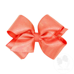 King Mirror Dot and Grosgrain Overlay Hair Bow