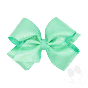 King Mirror Dot and Grosgrain Overlay Hair Bow