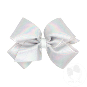 King Mirror Dot and Grosgrain Overlay Hair Bow