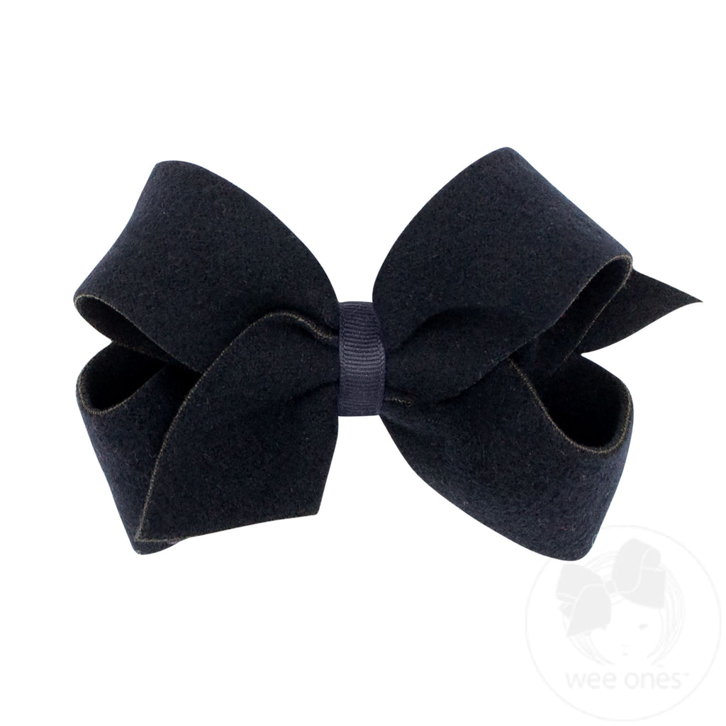 Medium Soft and Cozy Brushed Fleece Fabric Hair Bow