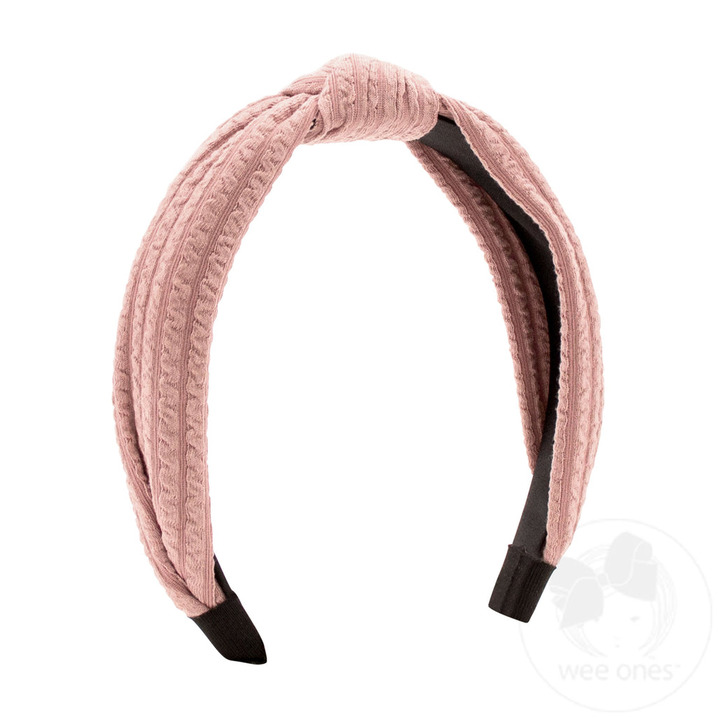 Textured Fabric Wrapped Headband with Knot