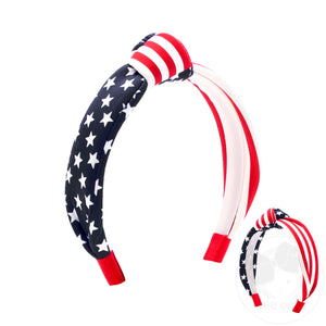 Navy Patriotic Printed Knot Padded Headband