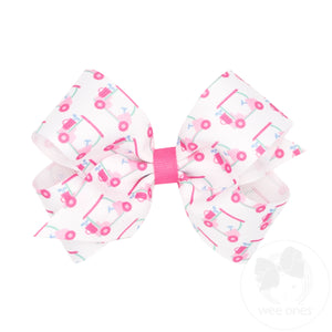 Medium Golf Cart Country Club-Inspired Grosgrain Print Hair Bows