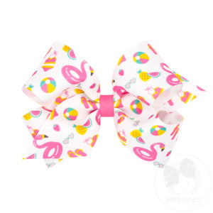 Medium Summer Print Country Club-Inspired Grosgrain Hair Bow