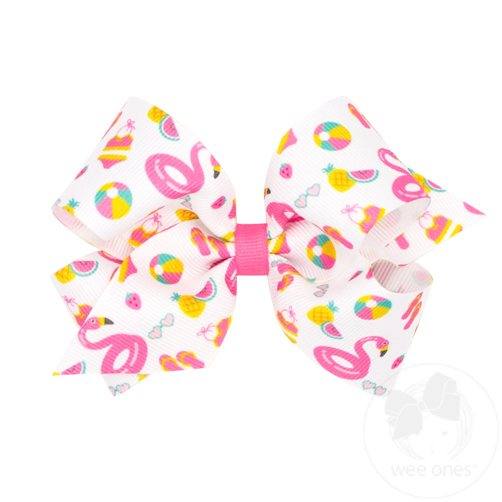 Medium Summer Print Country Club-Inspired Grosgrain Hair Bow