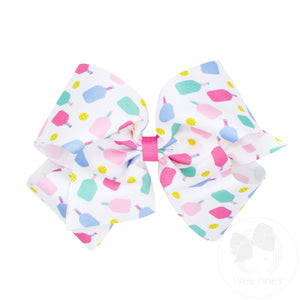 King Pickleball Print Country Club-Inspired Grosgrain Hair Bow