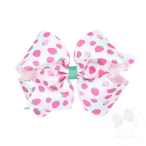 King Strawberry Print Country Club-Inspired Grosgrain Hair  display picture 1