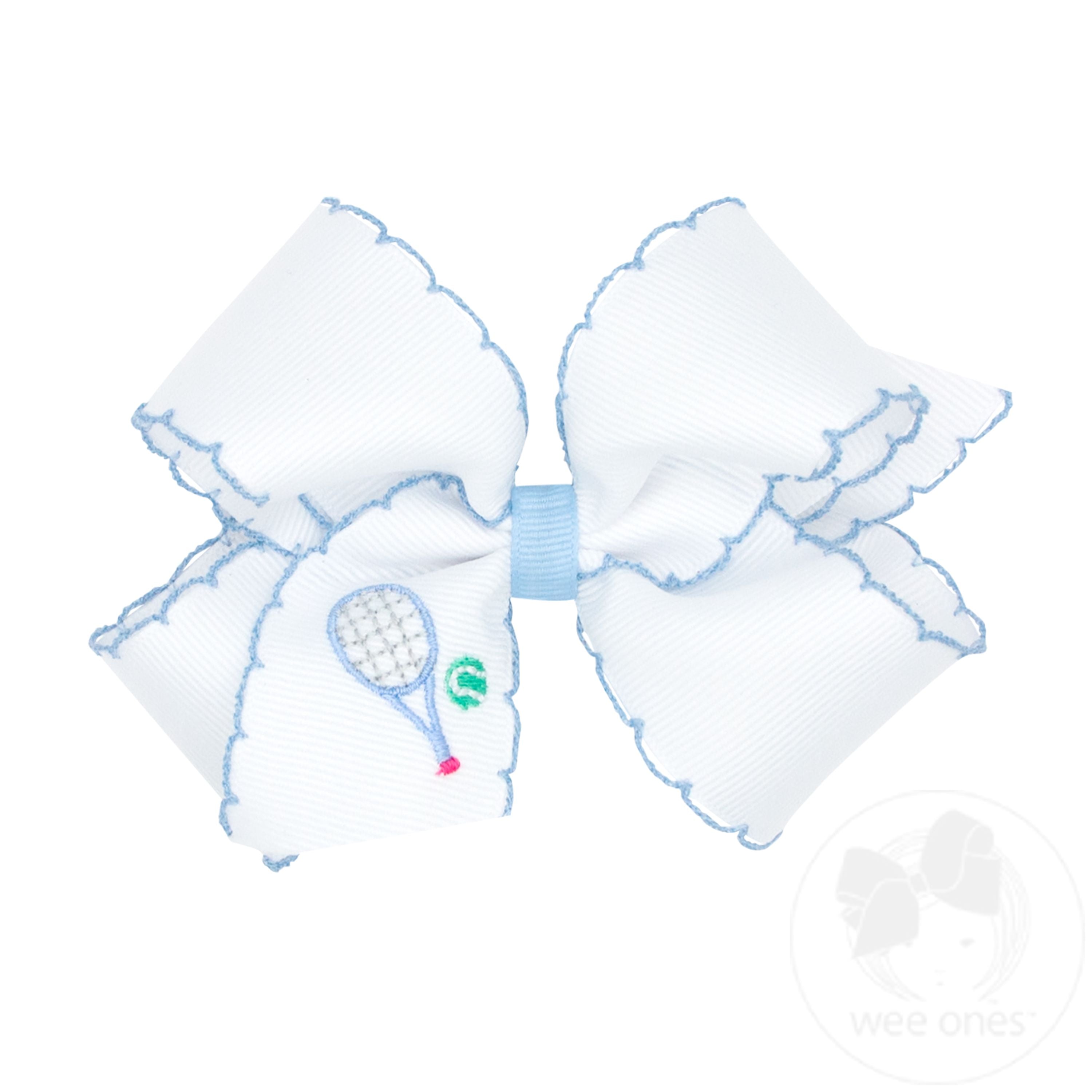 Medium Grosgrain Hair Bow with Moonstitch Edge and Country Club Racket ...