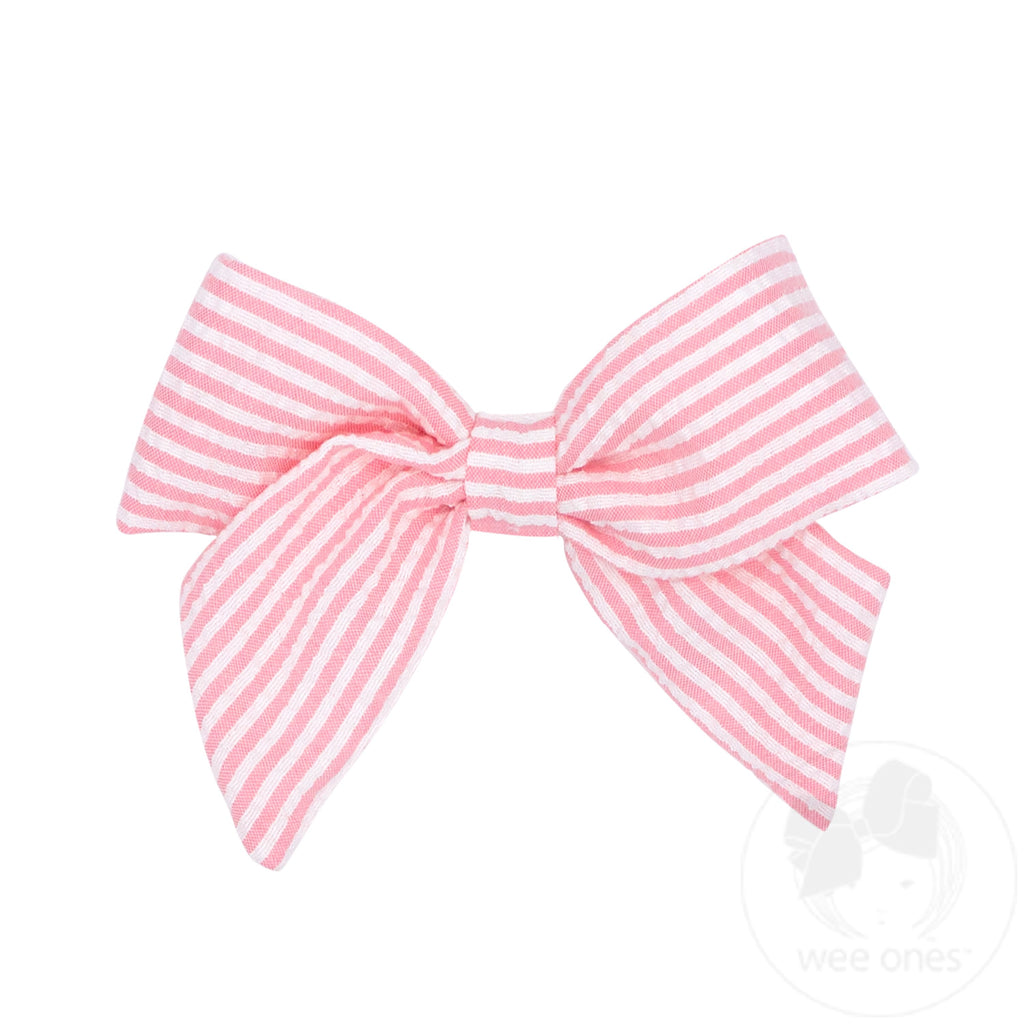 Medium Genuine Seersucker Fabric Bowtie with Tails