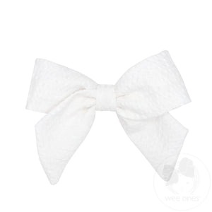 Medium Genuine Seersucker Fabric Bowtie with Tails