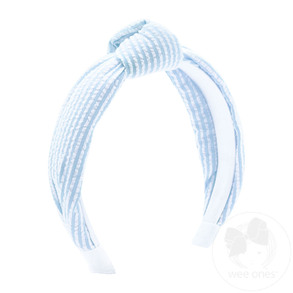 Genuine Seersucker Fabric Knot Padded Headband