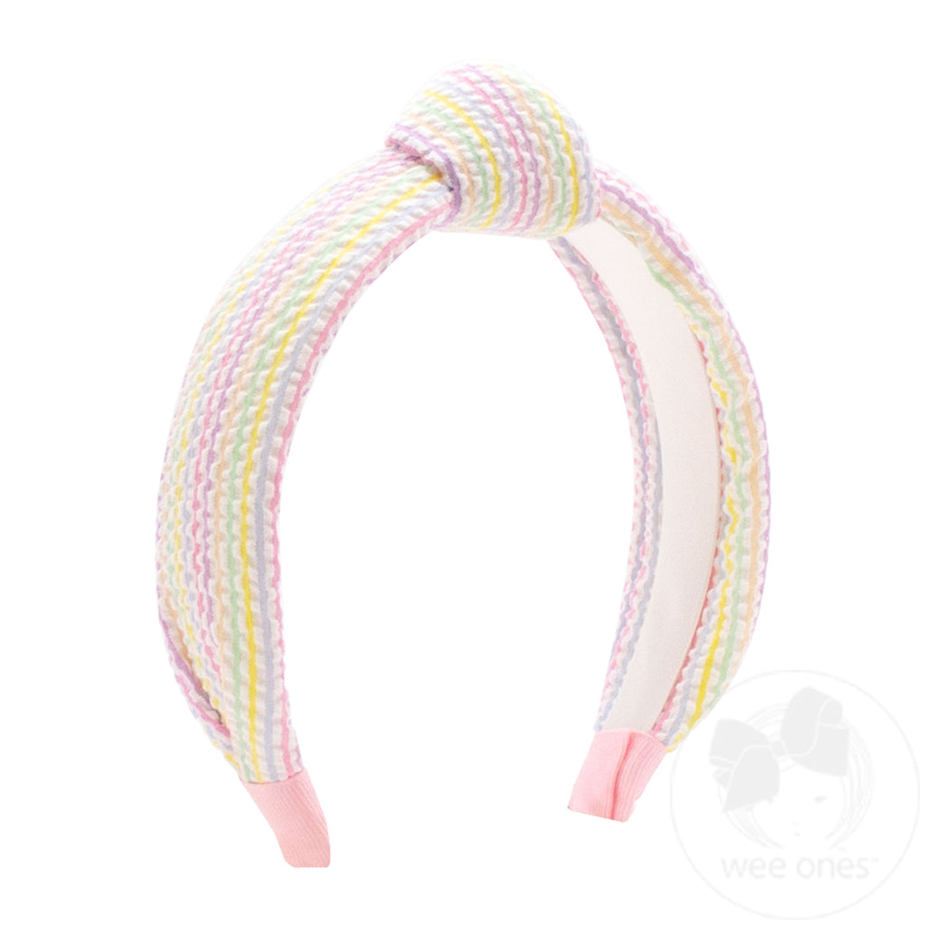 Genuine Seersucker Fabric Knot Padded Headband