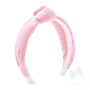 Genuine Seersucker Fabric Knot Padded Headband