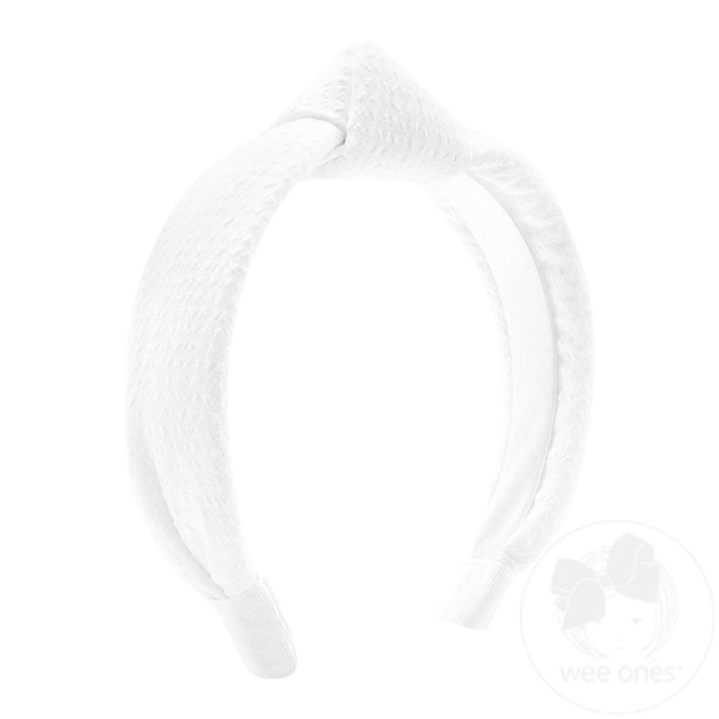 Genuine Seersucker Fabric Knot Padded Headband