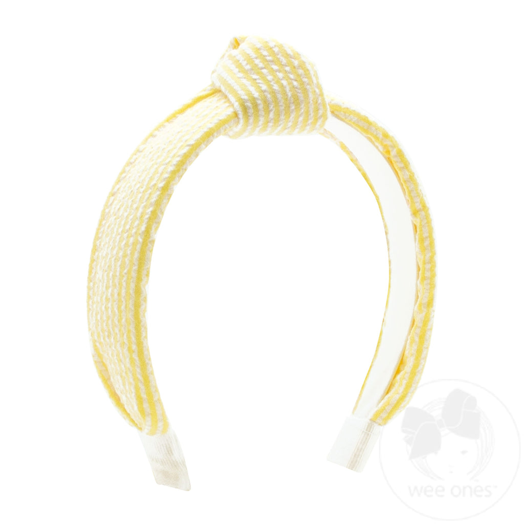 Genuine Seersucker Fabric Knot Padded Headband