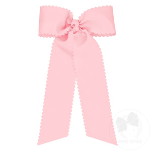 King Grosgrain Bowtie with Scalloped Edge, Knot Wrap, and Streamer Tails