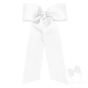 King Grosgrain Bowtie with Scalloped Edge, Knot Wrap, and Streamer Tails