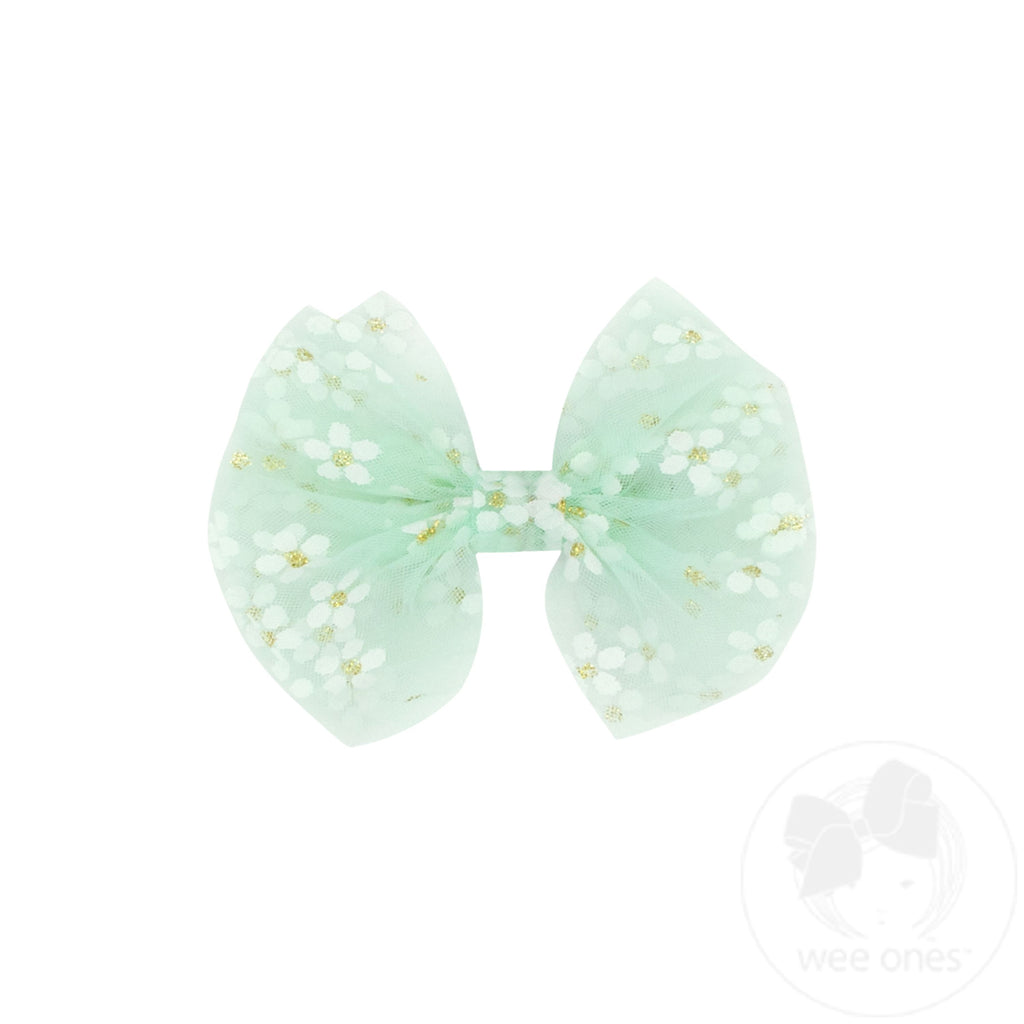 Medium Flower Tulle Bowtie