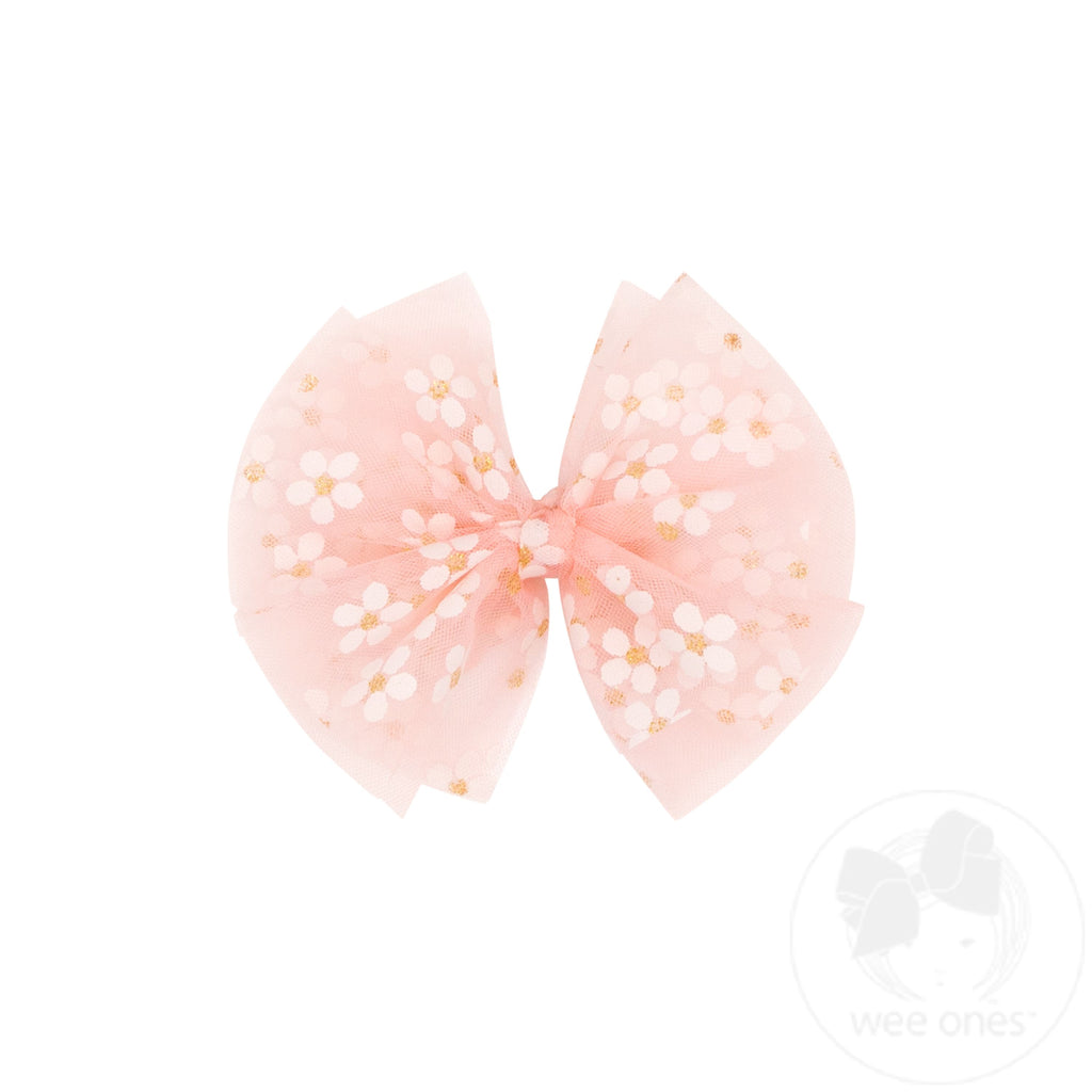 Medium Flower Tulle Bowtie