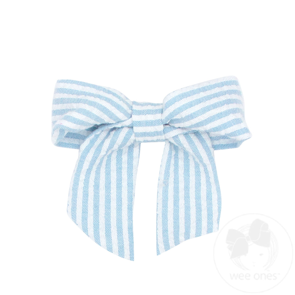 Mini Genuine Seersucker Fabric Bowtie with Tails