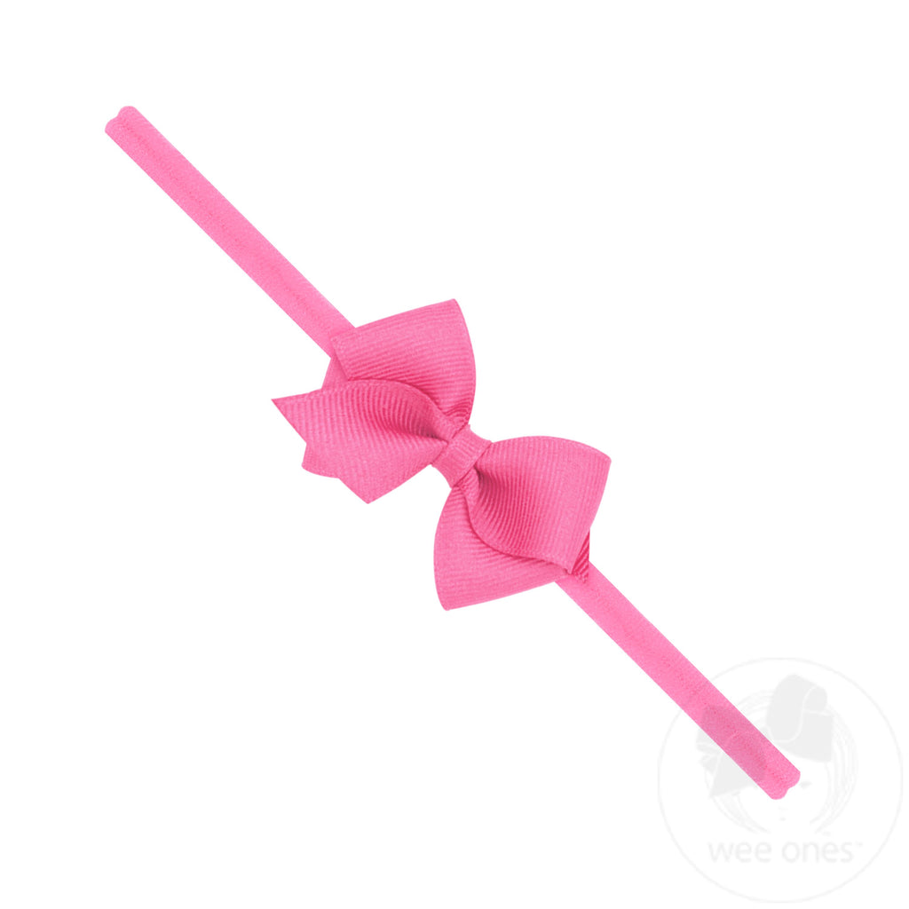 Wee Grosgrain Bow on Matching Skinny Nylon Band