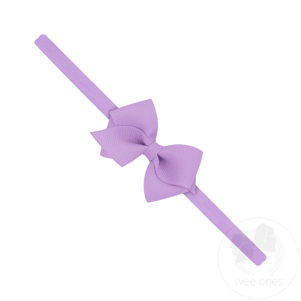 Wee Grosgrain Bow on Matching Skinny Nylon Band