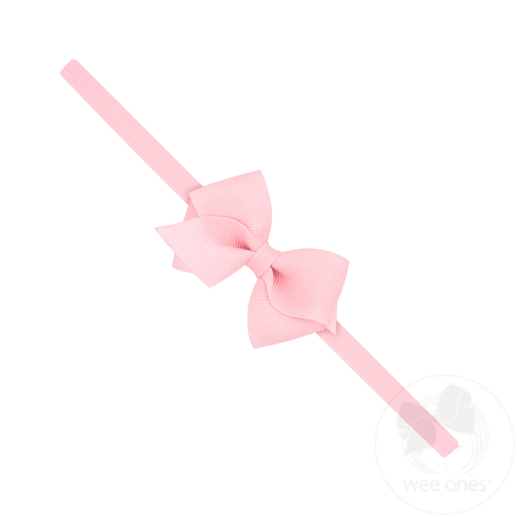 Wee Grosgrain Bow on Matching Skinny Nylon Band