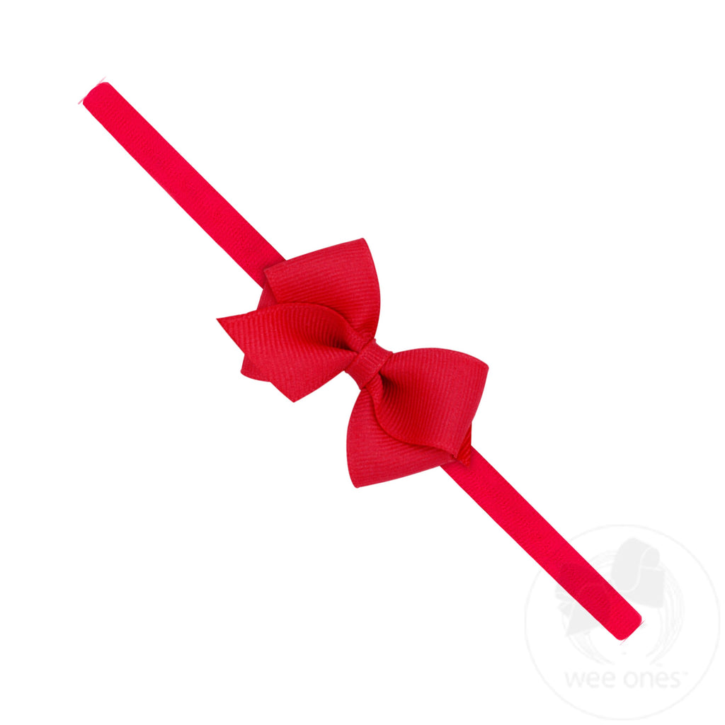 Wee Grosgrain Bow on Matching Skinny Nylon Band