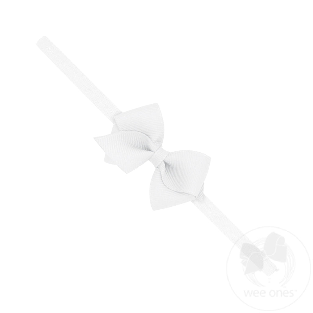 Wee Grosgrain Bow on Matching Skinny Nylon Band