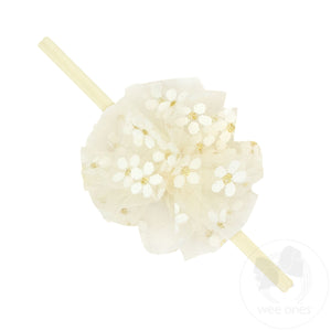 Small Flower Tulle Puff on Skinny Nylon Band