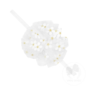 Small Flower Tulle Puff on Skinny Nylon Band