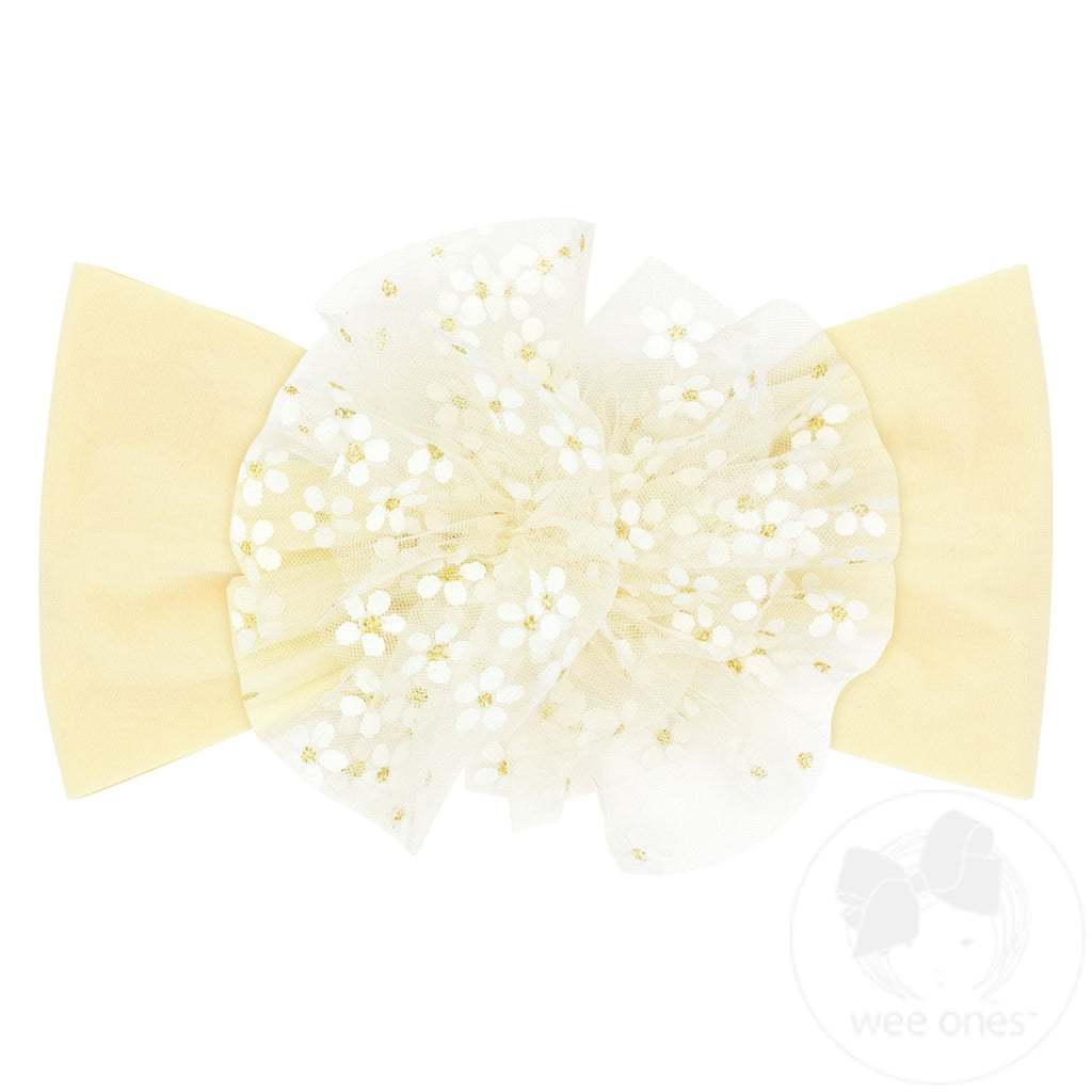 Large Flower Tulle Puff on Soft Nylon Band