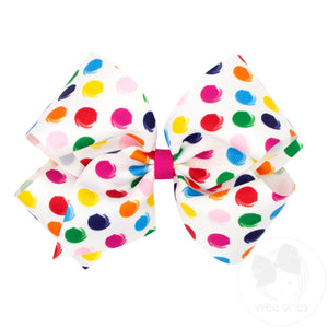 King Back to School Print Grosgrain Hair Bow