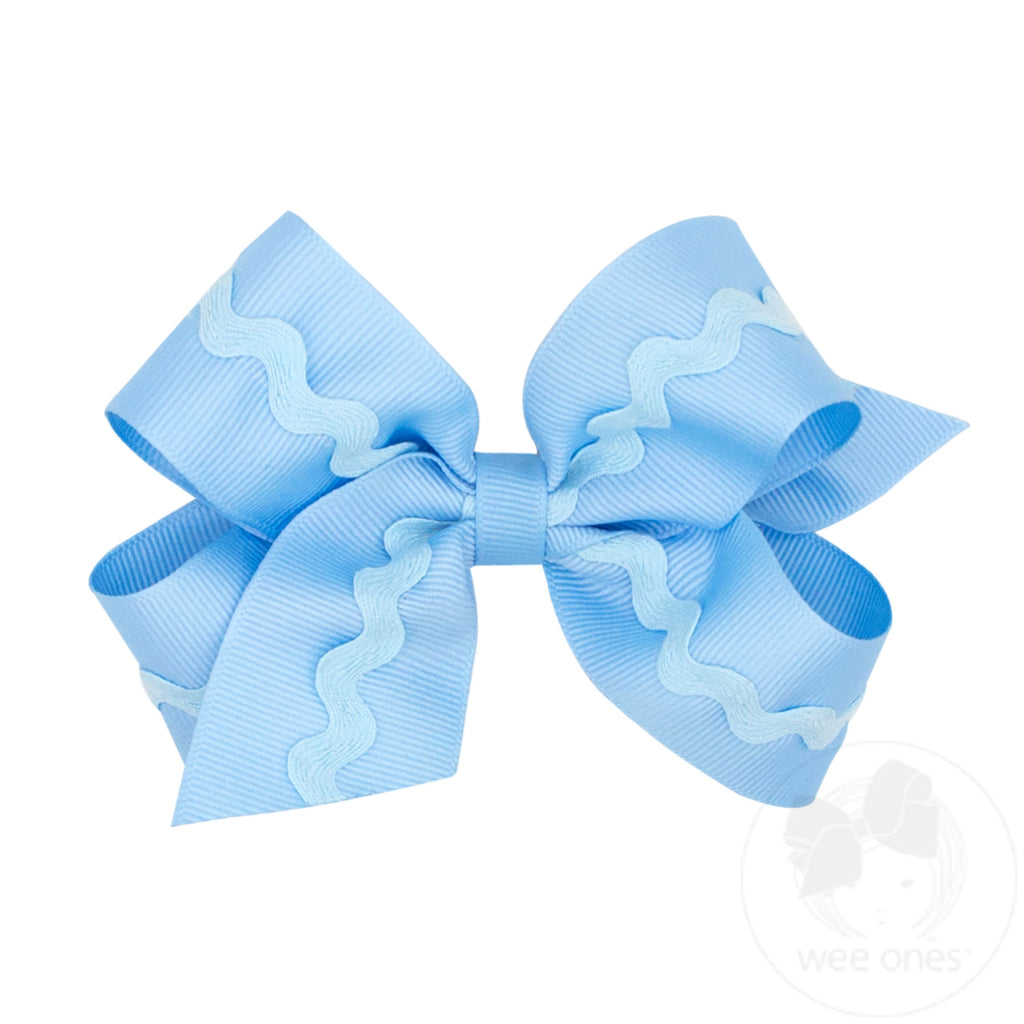 Medium Grosgrain Hair Bow with Ric-Rac Trim