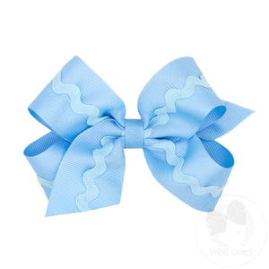 Medium Grosgrain Hair Bow with Ric-Rac Trim