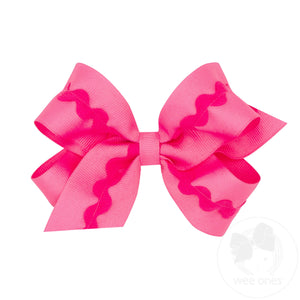 Medium Grosgrain Hair Bow with Ric-Rac Trim