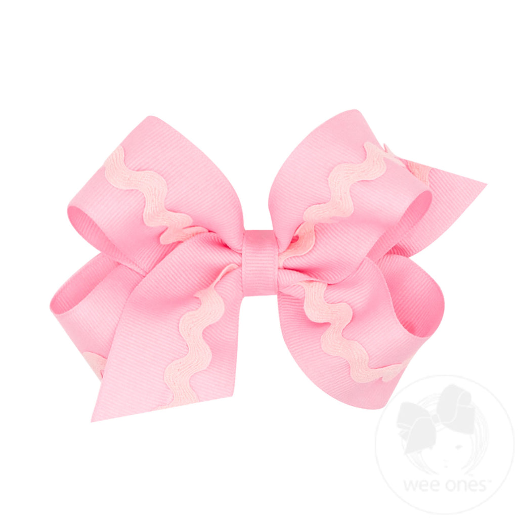 Medium Grosgrain Hair Bow with Ric-Rac Trim